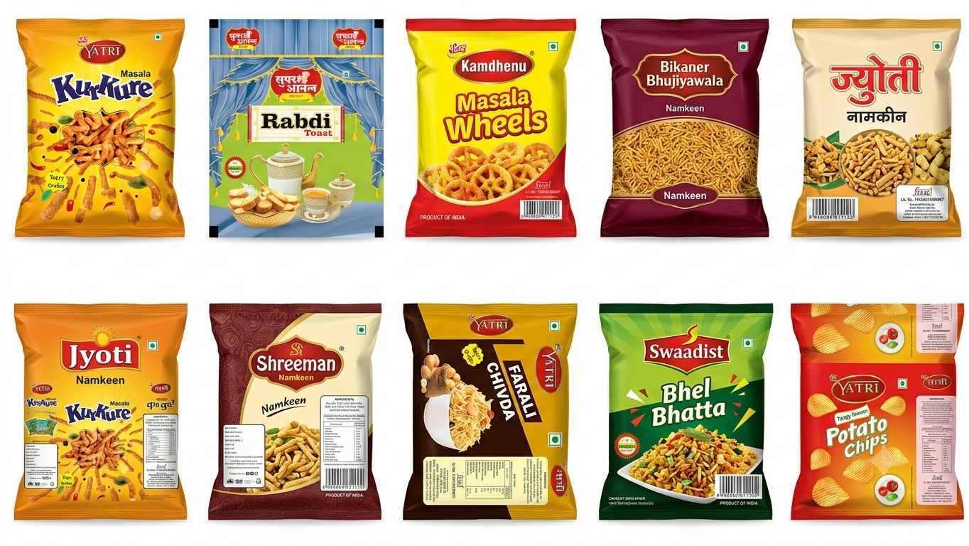 Flexible laminated pouches for food and snacks