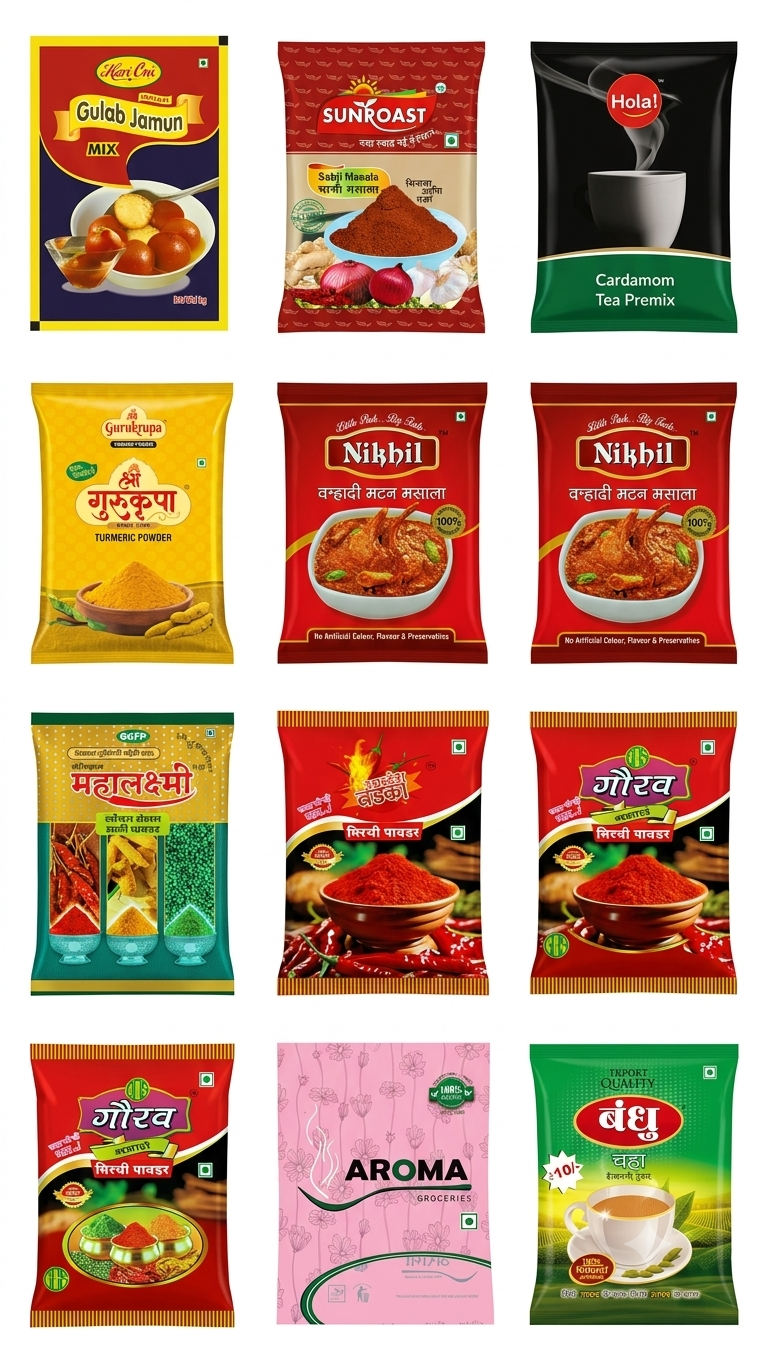 Moisture-barrier pouches for spices and dry goods